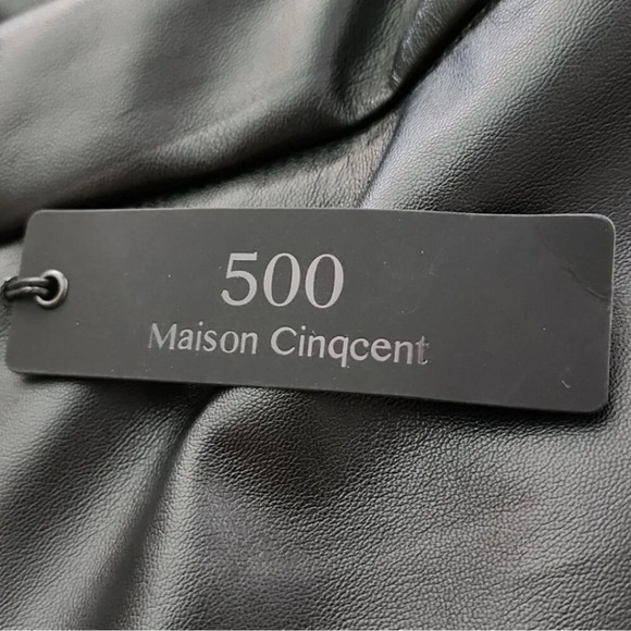 Maison Cinqcent 500 Plus Women's Pull On Pants Black Faux Leather Stretch  Sz 1X - Picture 5 of 11